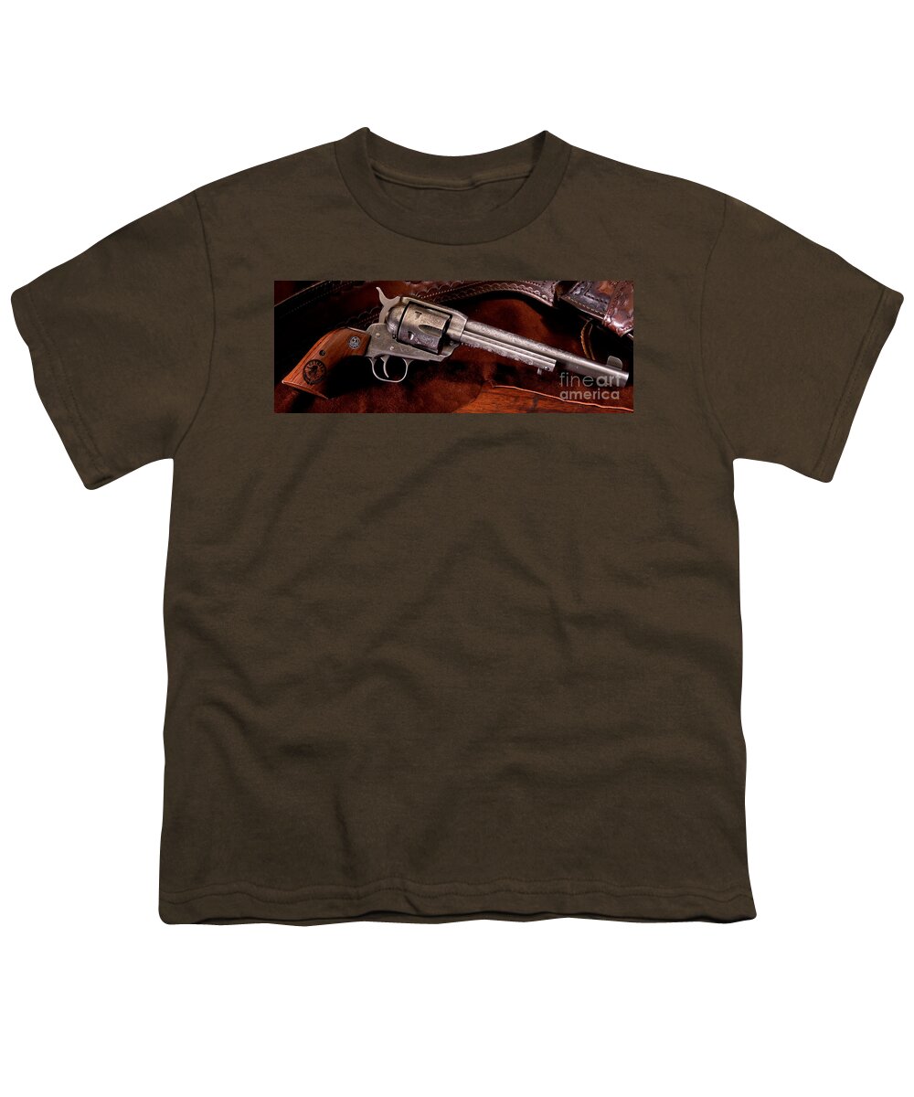 Single Youth T-Shirt featuring the photograph Single Action Revolver by Action