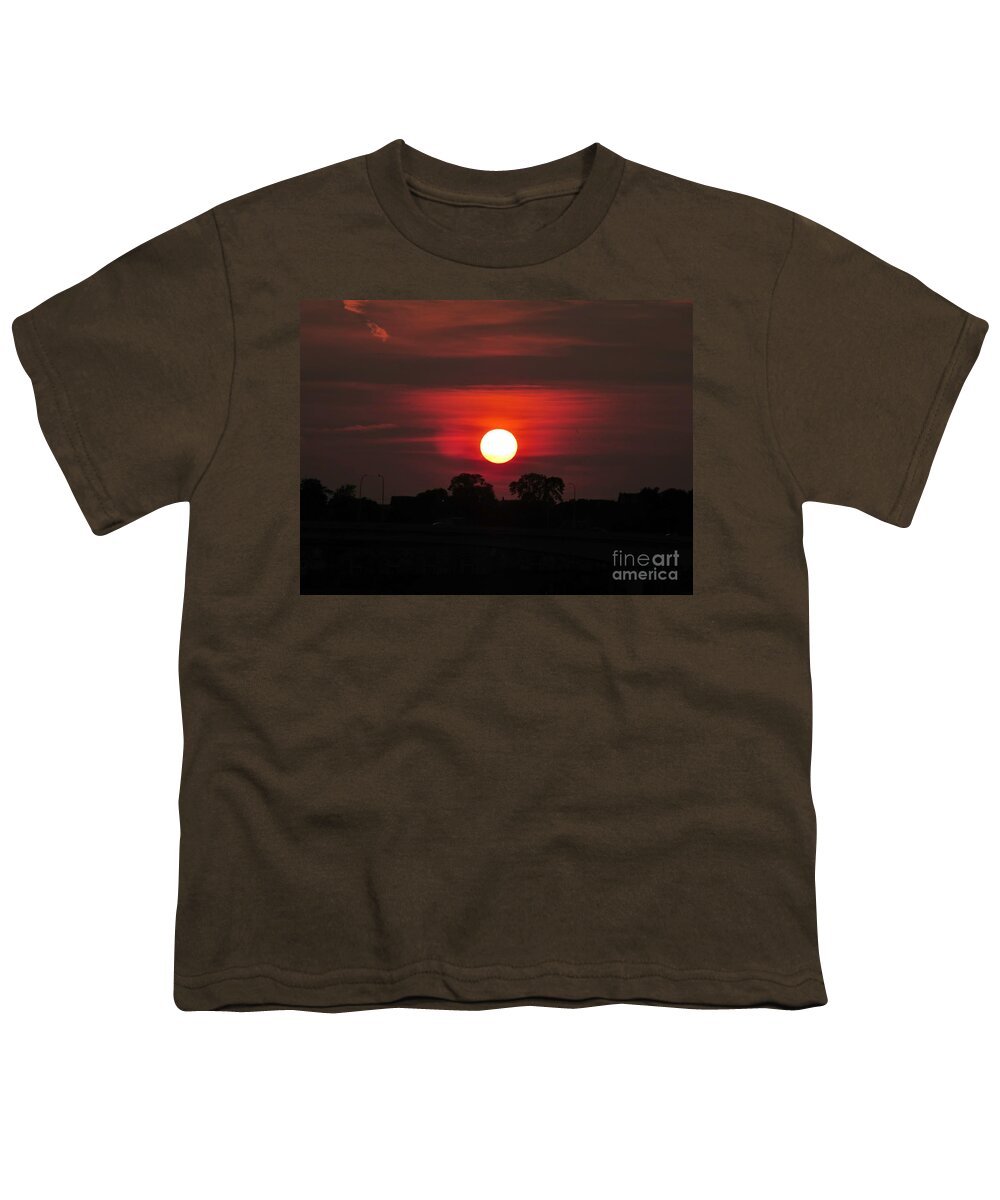 Close Of Day Youth T-Shirt featuring the photograph St. John, CA sunset by World Reflections By Sharon