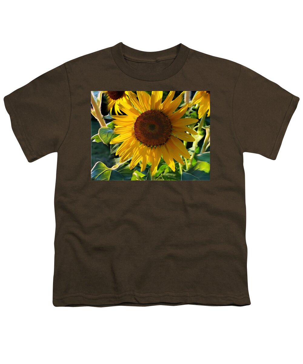 Wall Art Youth T-Shirt featuring the photograph Sunflowers by Carol Whaley Addassi