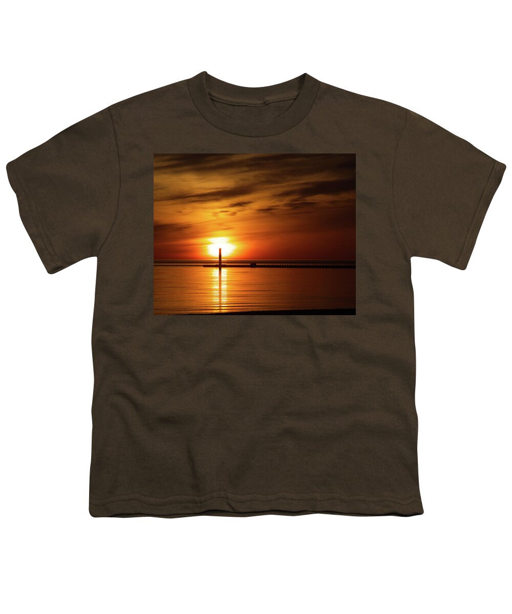 Sunrise Youth T-Shirt featuring the photograph Sunrise at Charlotte Pier by Flinn Hackett