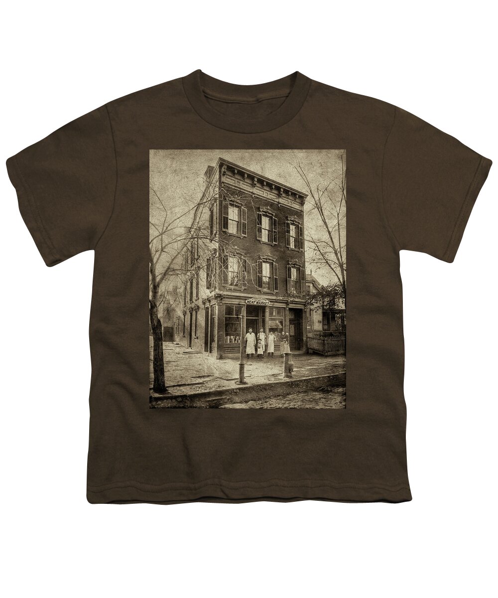 Butcher Youth T-Shirt featuring the photograph The Butchers with Their Knives by Phil Cardamone