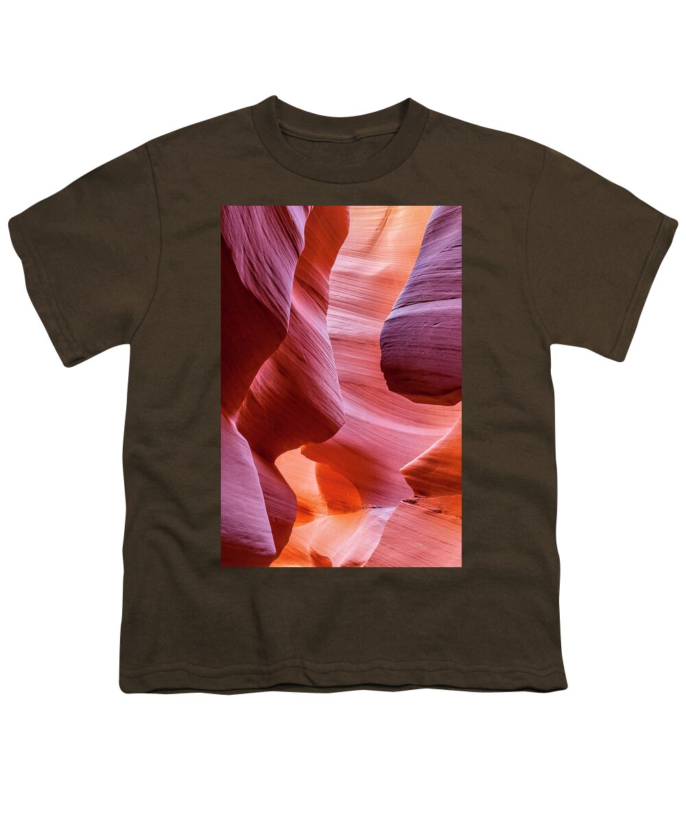 Antelope Canyon Youth T-Shirt featuring the photograph The Kiss by Dan McGeorge