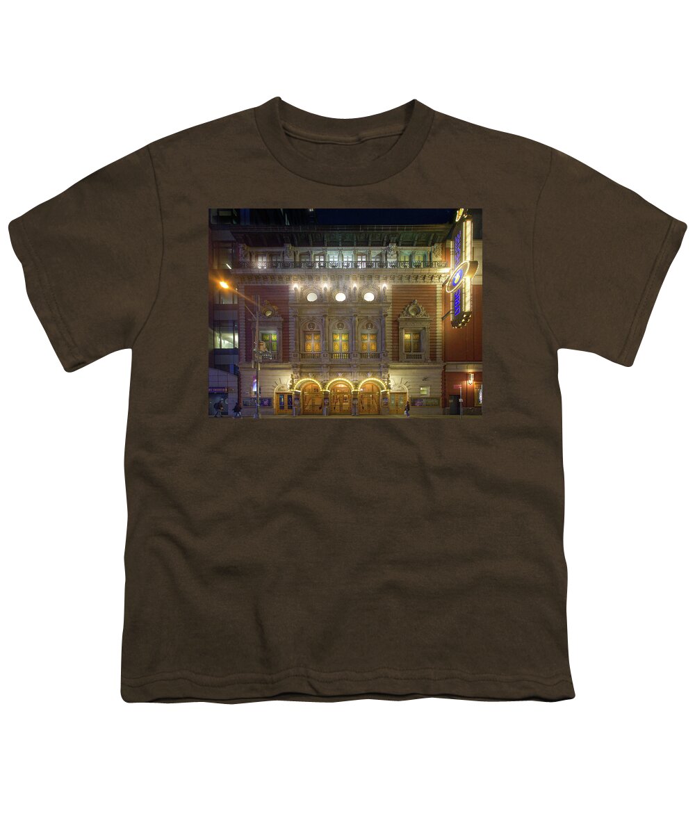 New York City Youth T-Shirt featuring the photograph The Lyric Theatre on Broadway by Mark Andrew Thomas