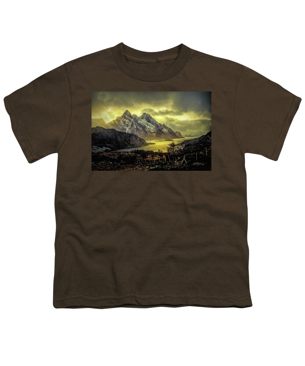 Lofoten Youth T-Shirt featuring the photograph The Majestic Lofotens by Norma Brandsberg