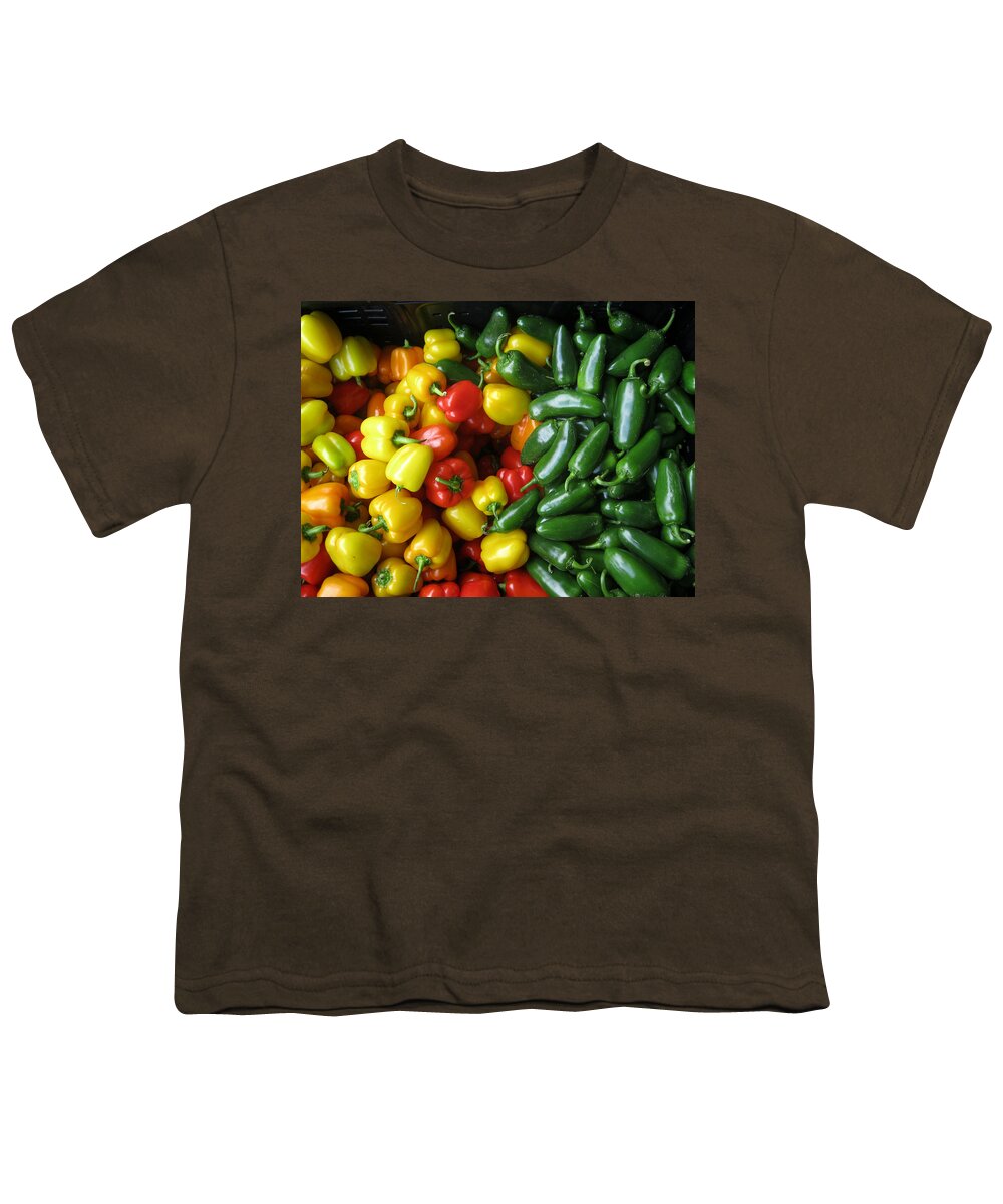 Red Bell Peppers Youth T-Shirt featuring the photograph The Pepper Fight by David Zimmerman