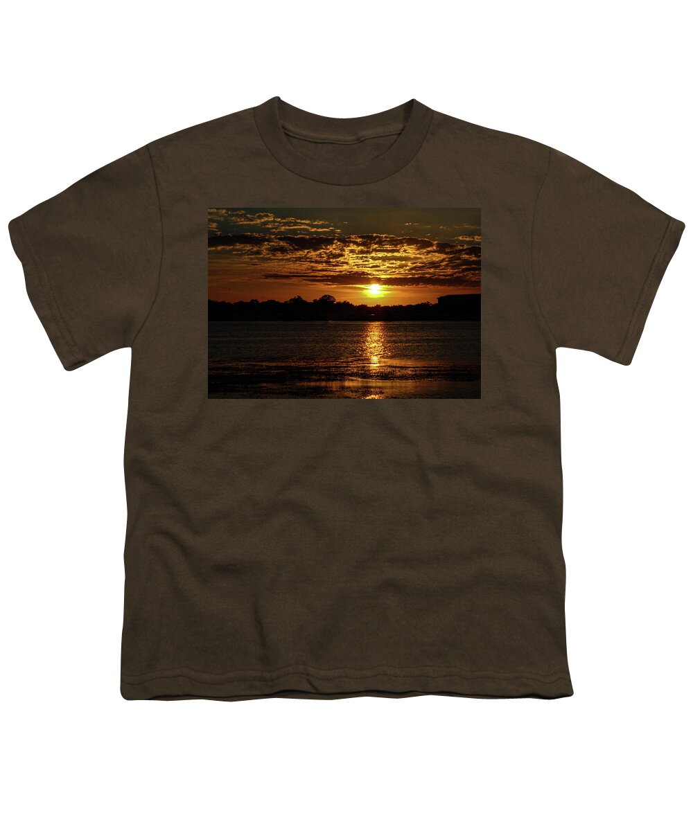 Sunset Youth T-Shirt featuring the photograph The Sunset over the Lake by Daniel Cornell