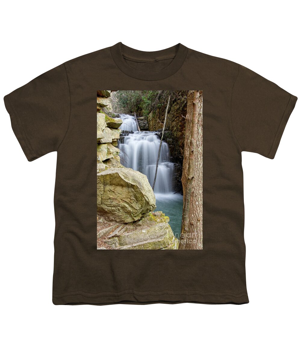 Triple Falls Youth T-Shirt featuring the photograph Triple Falls On Bruce Creek 17 by Phil Perkins