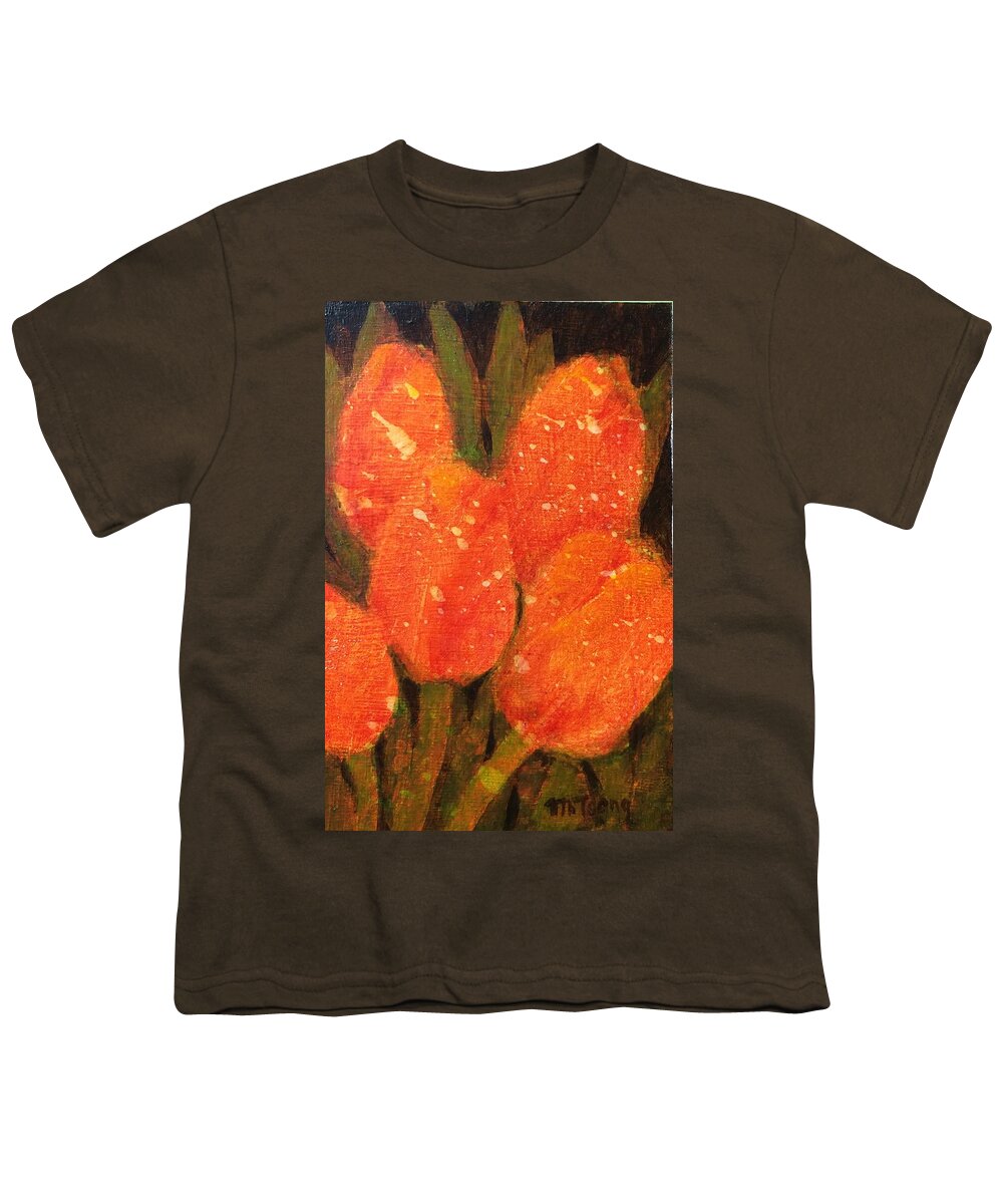 Home Youth T-Shirt featuring the painting Tulips #2 by Milly Tseng