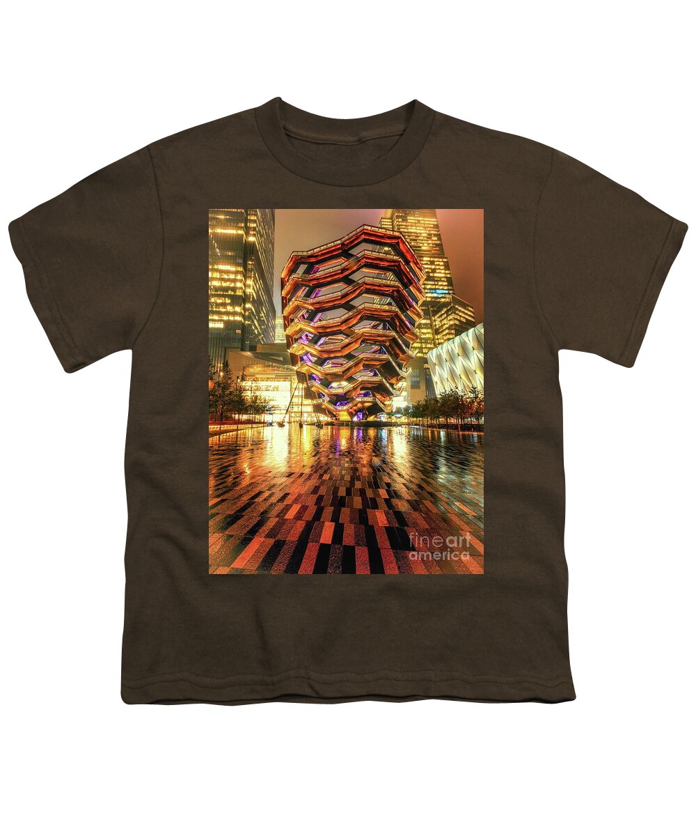 New York Youth T-Shirt featuring the photograph Vessel At Hudson Yards by Lev Kaytsner