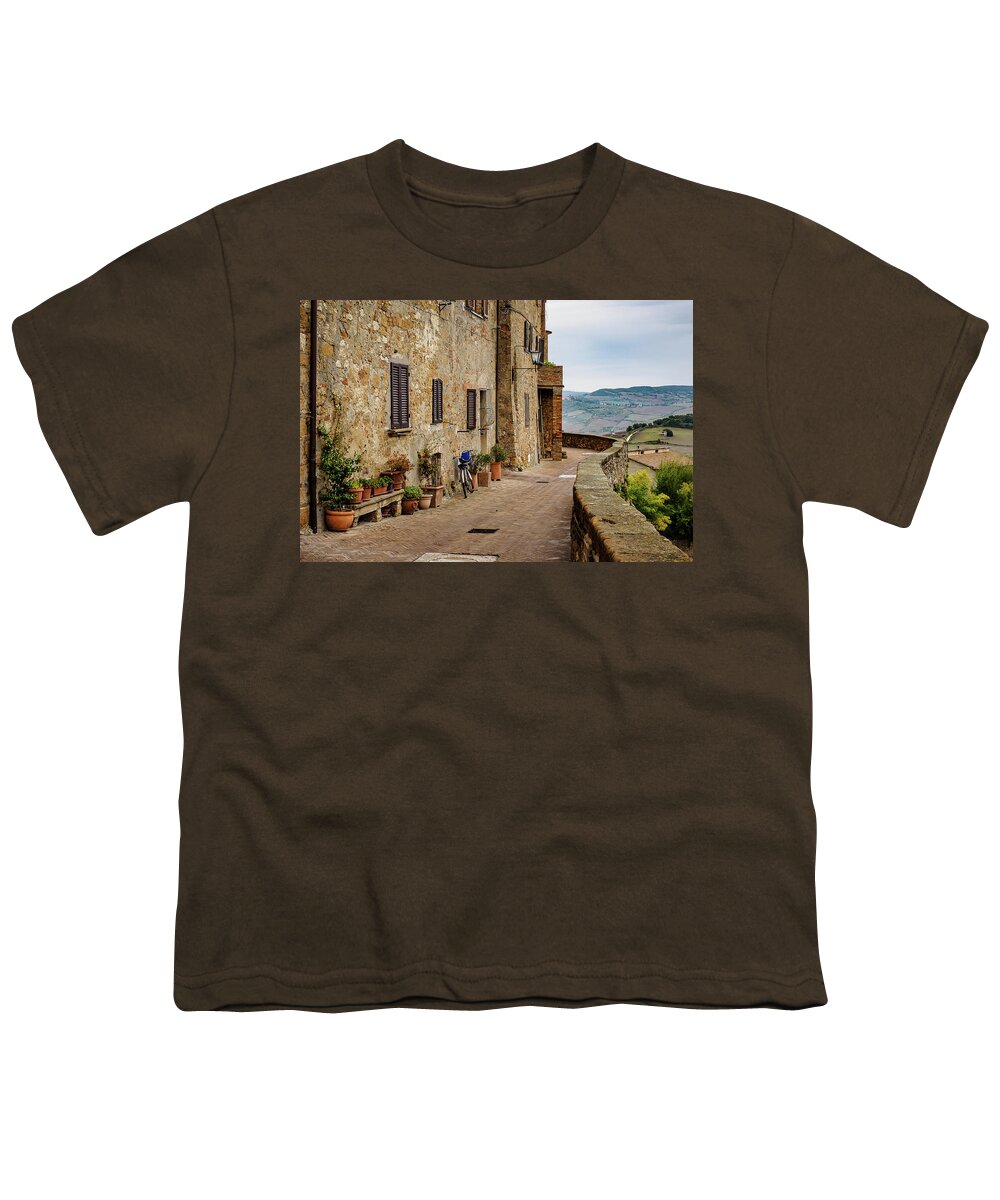 Italy Youth T-Shirt featuring the photograph Views from the village wall by Robert Miller