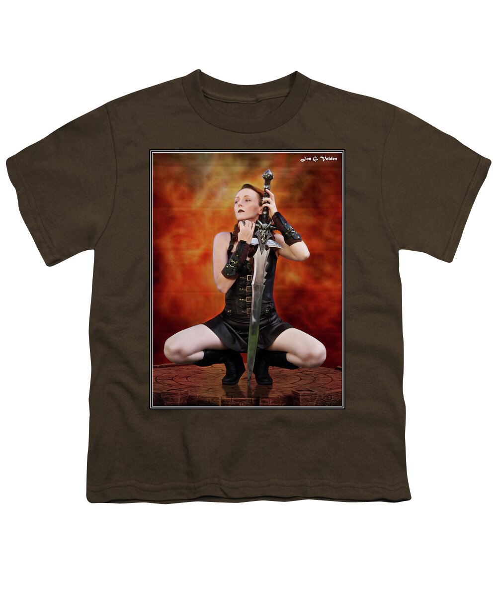 Warrior Youth T-Shirt featuring the photograph Warrior And The Demon Sword by Jon Volden