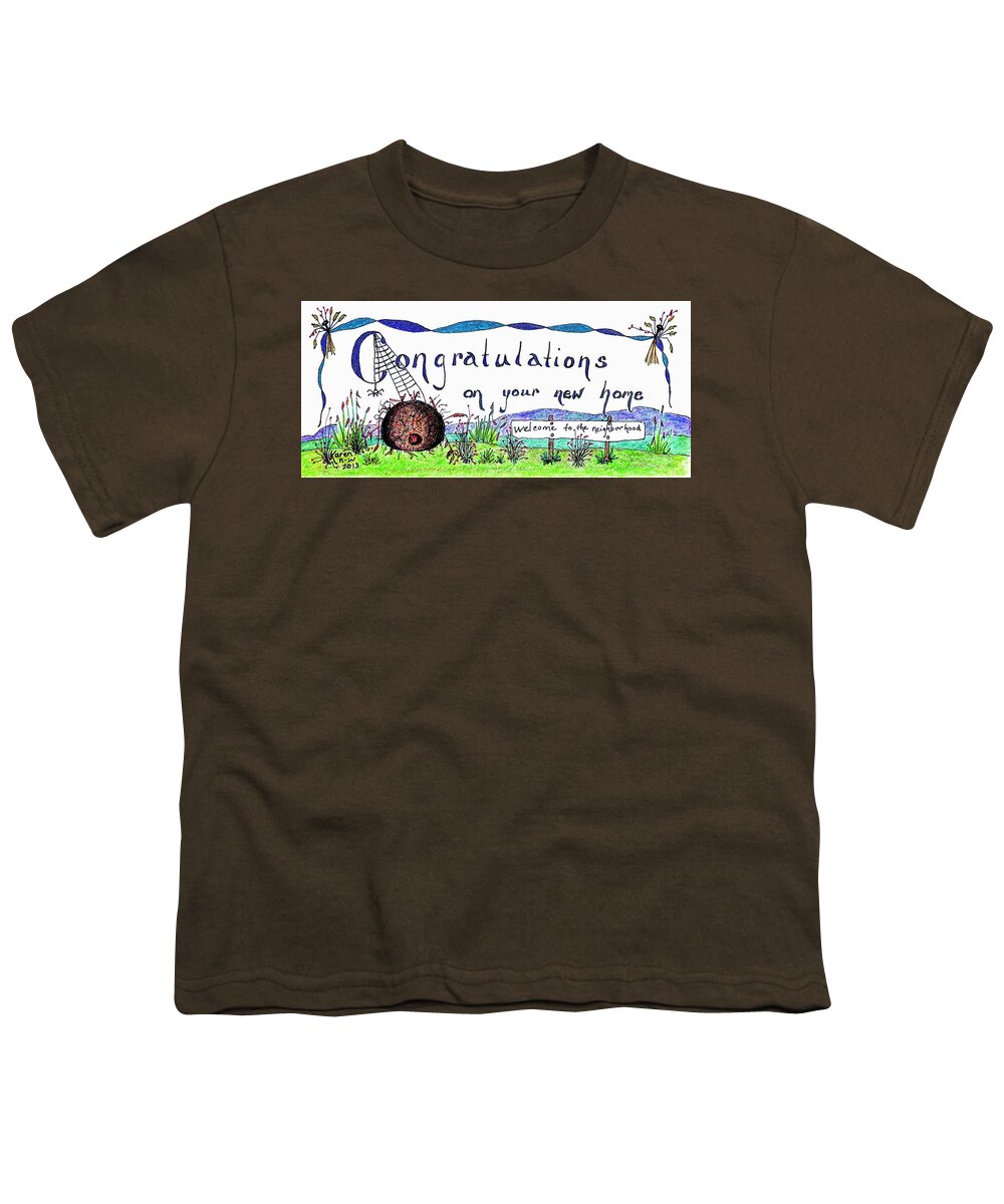 Congratulations Youth T-Shirt featuring the drawing Welcome To The Neighborhood by Karen Nice-Webb