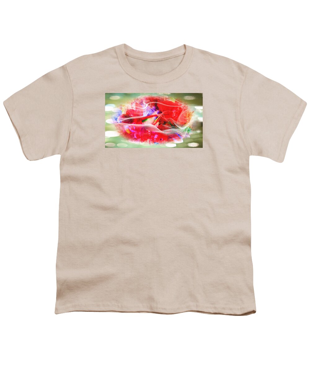 Passion Youth T-Shirt featuring the painting The Flowers of Fiery Red in Abstract Concept by Xueyin Chen