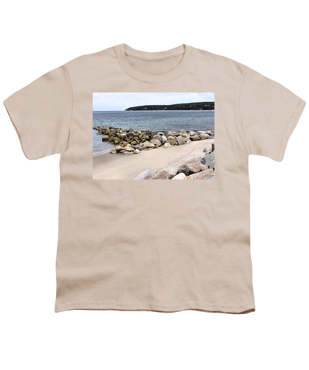 Beach Youth T-Shirt featuring the photograph Beach Jetty Plymouth MA by Janice Drew