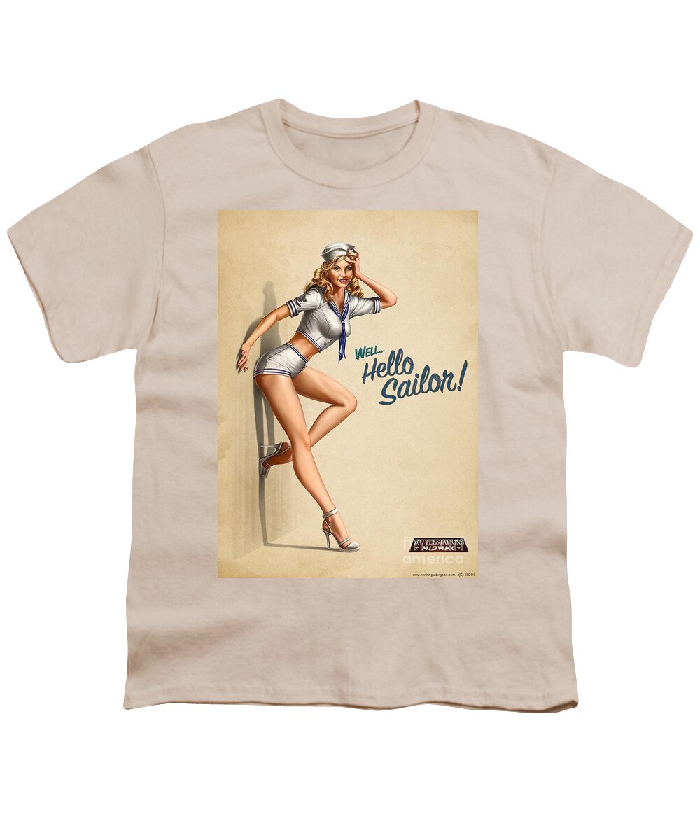 Pinup Youth T-Shirt featuring the photograph Pinup Girl by Action
