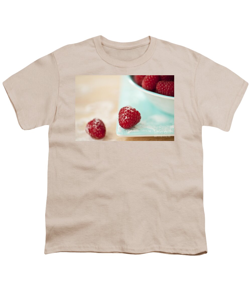 Abundance Youth T-Shirt featuring the photograph Raspberries Sprinkled With Sugar by Jim Corwin