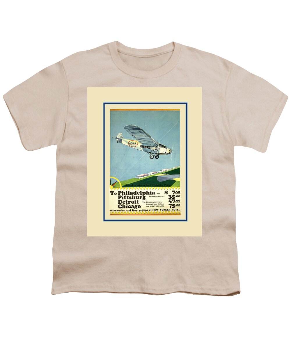 Airline Youth T-Shirt featuring the photograph Vintage Airline Ad 1929 #2 by Andrew Fare