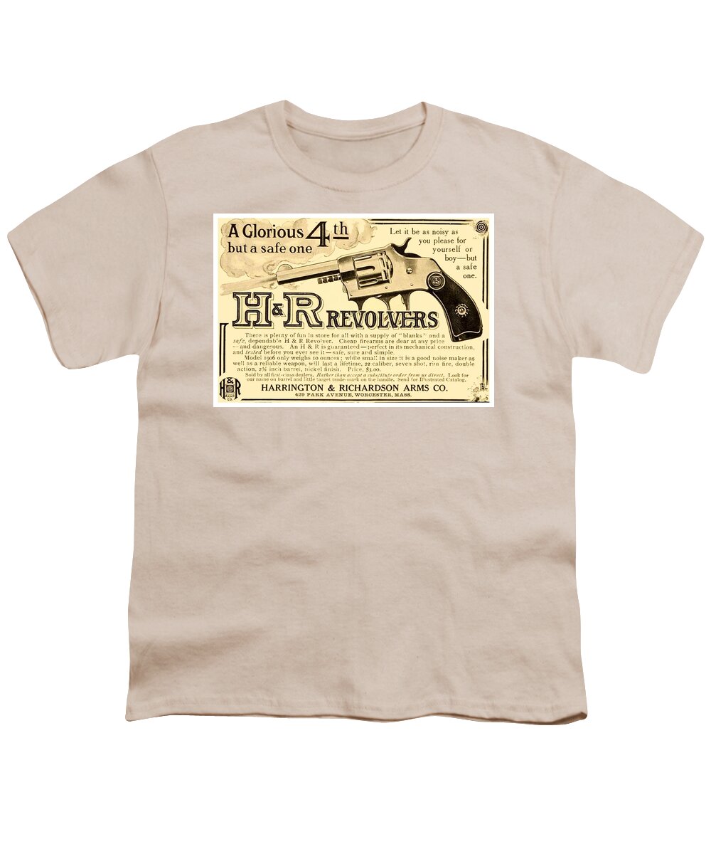 1908 Youth T-Shirt featuring the digital art 1908 - Harrington and Richards Arms Company - Advertisement by John Madison