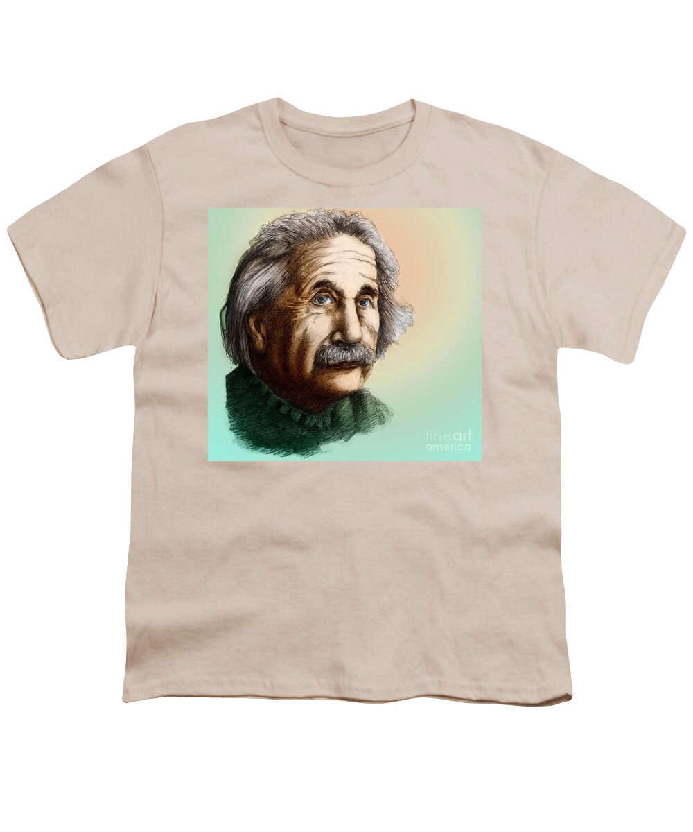 Science Youth T-Shirt featuring the photograph Albert Einstein, German-american by Spencer Sutton