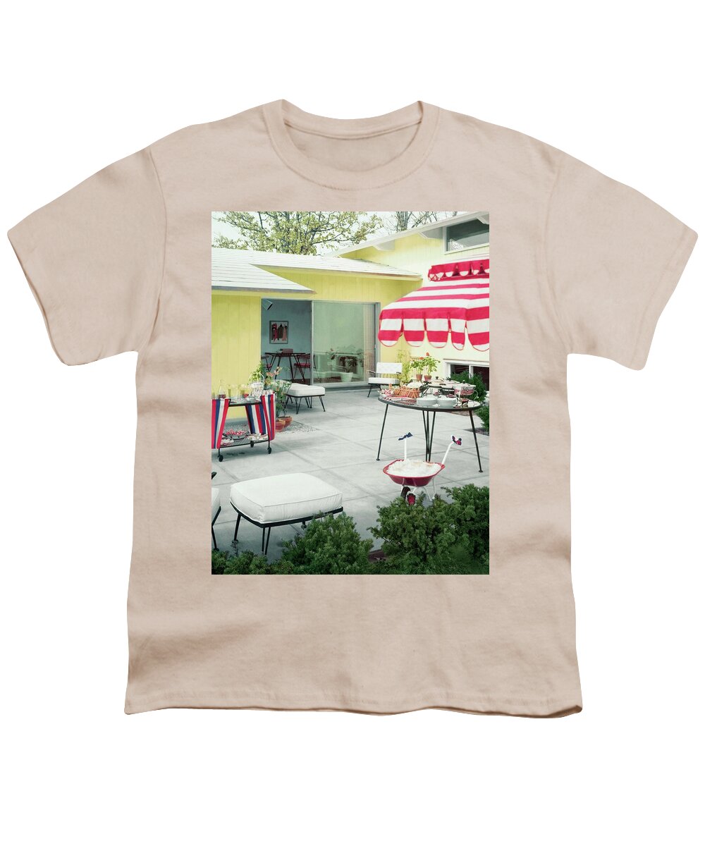 Outdoors Youth T-Shirt featuring the photograph An Outside Area Set Up For A Party by Haanel Cassidy