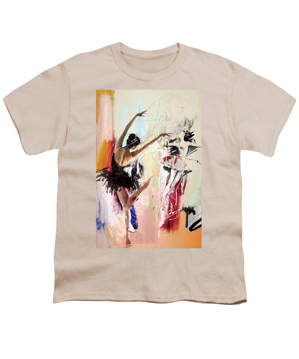 Catf Youth T-Shirt featuring the painting Ballerina 30 by Mahnoor Shah