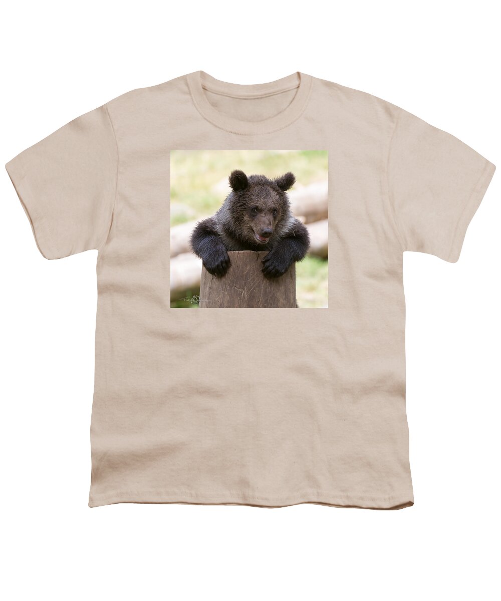 Bear Cub Youth T-Shirt featuring the photograph Bear Cub by Torbjorn Swenelius