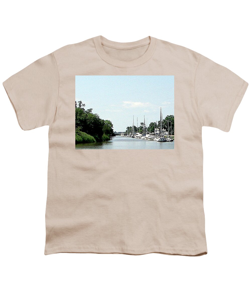 Delaware Youth T-Shirt featuring the photograph Delaware City Canal by Pamela Hyde Wilson