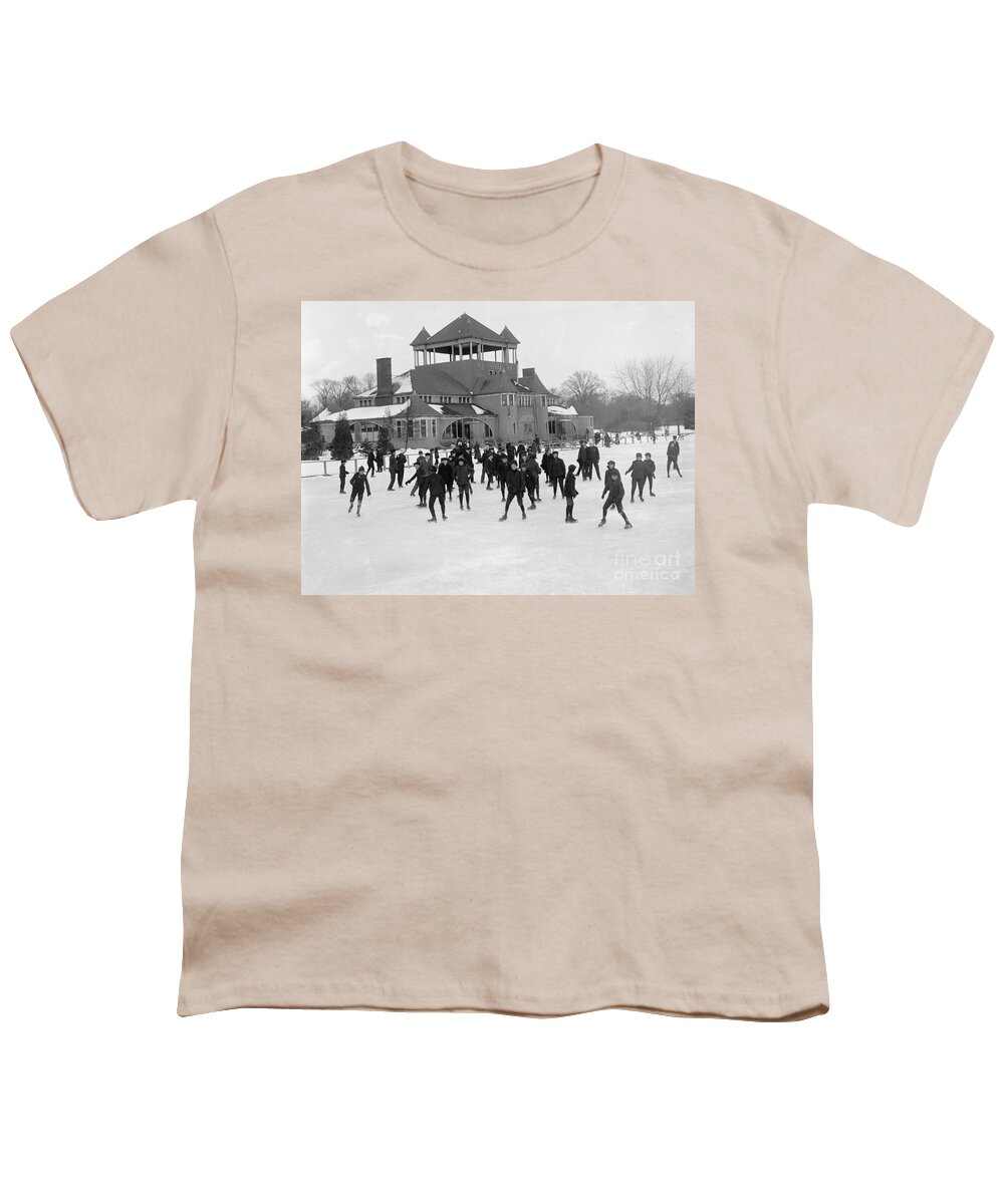 Detroit Youth T-Shirt featuring the photograph Detroit Michigan Skating at Belle Isle by Anonymous
