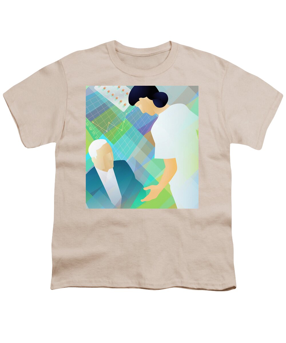 Abstract Youth T-Shirt featuring the photograph Doctor Explaining Diagnosis by Ikon Ikon Images