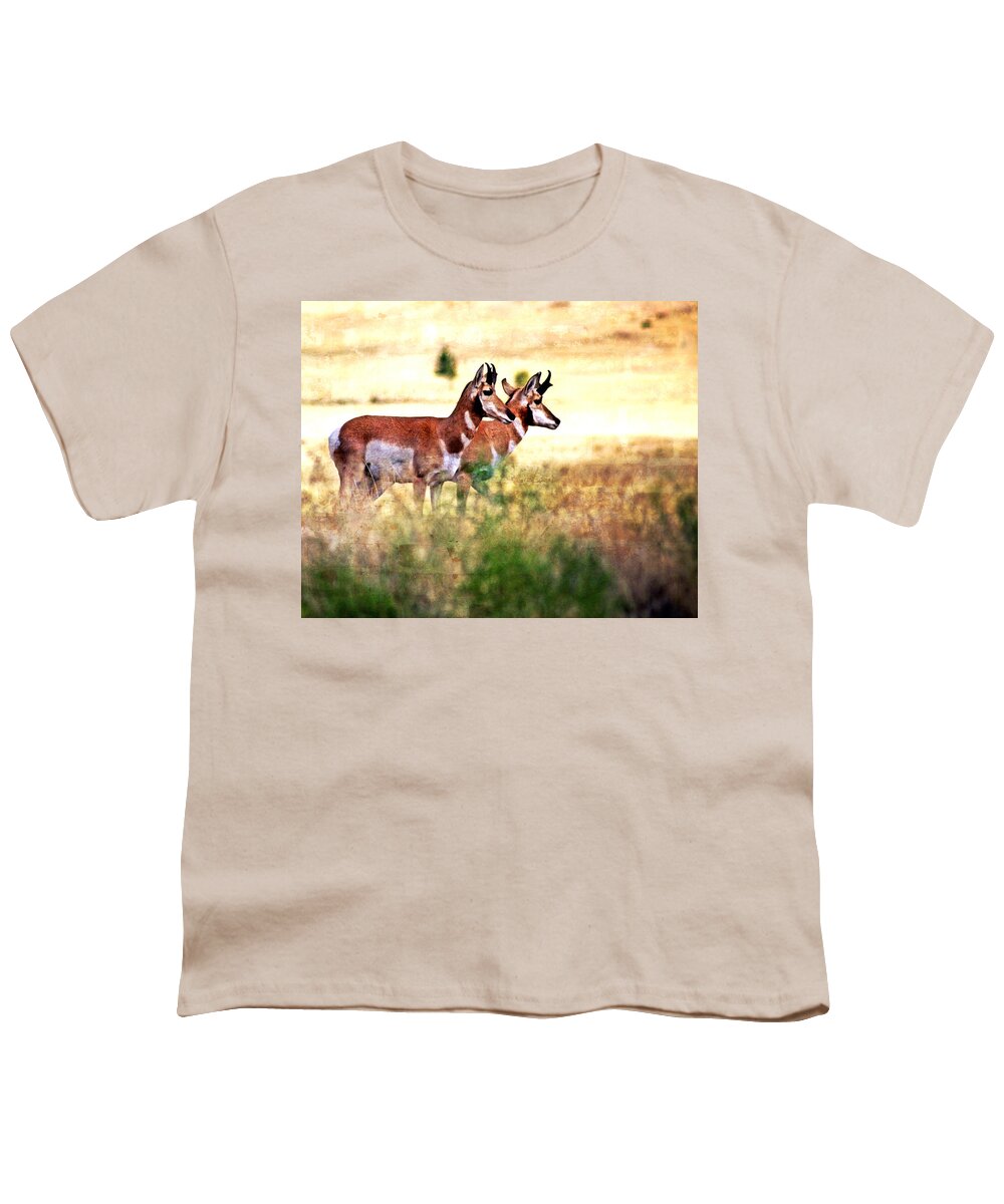 Antelope Youth T-Shirt featuring the photograph Dynamic Duo by Marty Koch