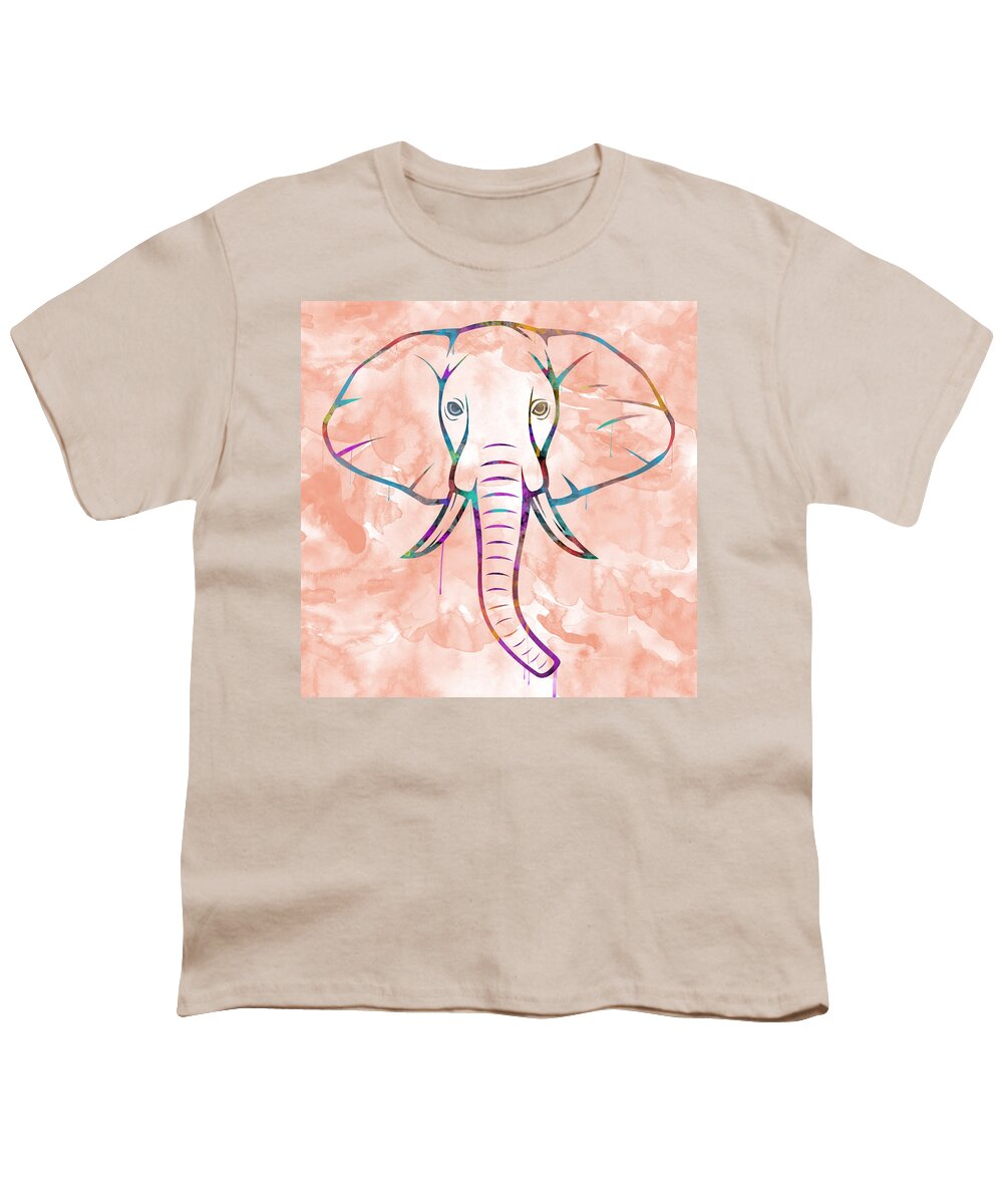 Elephant Youth T-Shirt featuring the digital art Elephant Watercolors by Becca Buecher