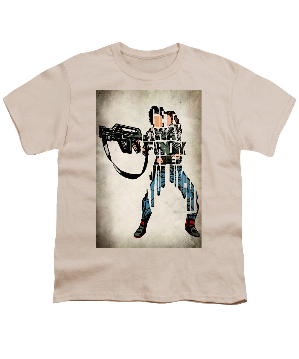 Sigourney Weaver Youth T-Shirt featuring the digital art Ellen Ripley from Alien by Inspirowl Design