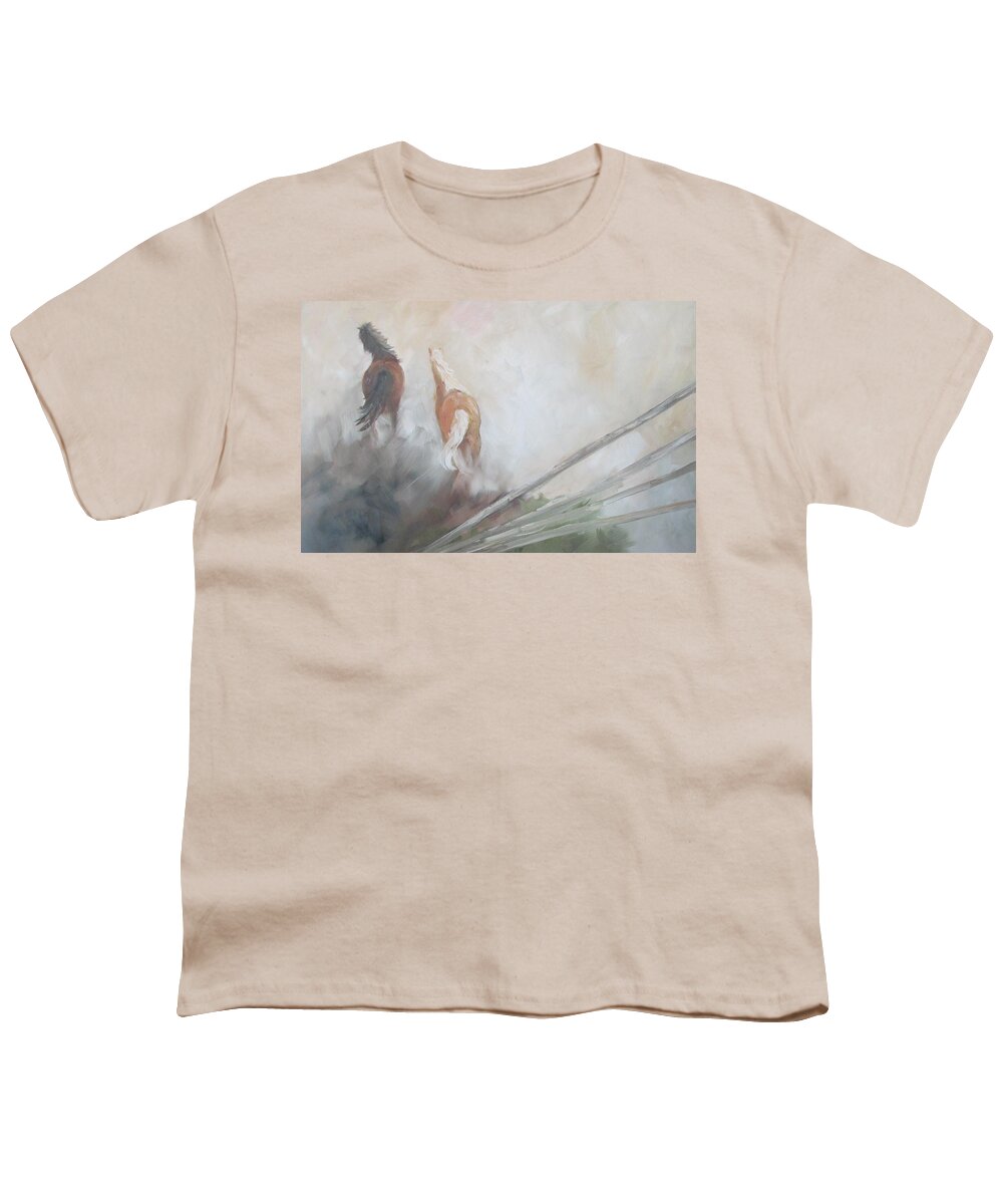 Horses Youth T-Shirt featuring the painting Escape by Susan Richardson