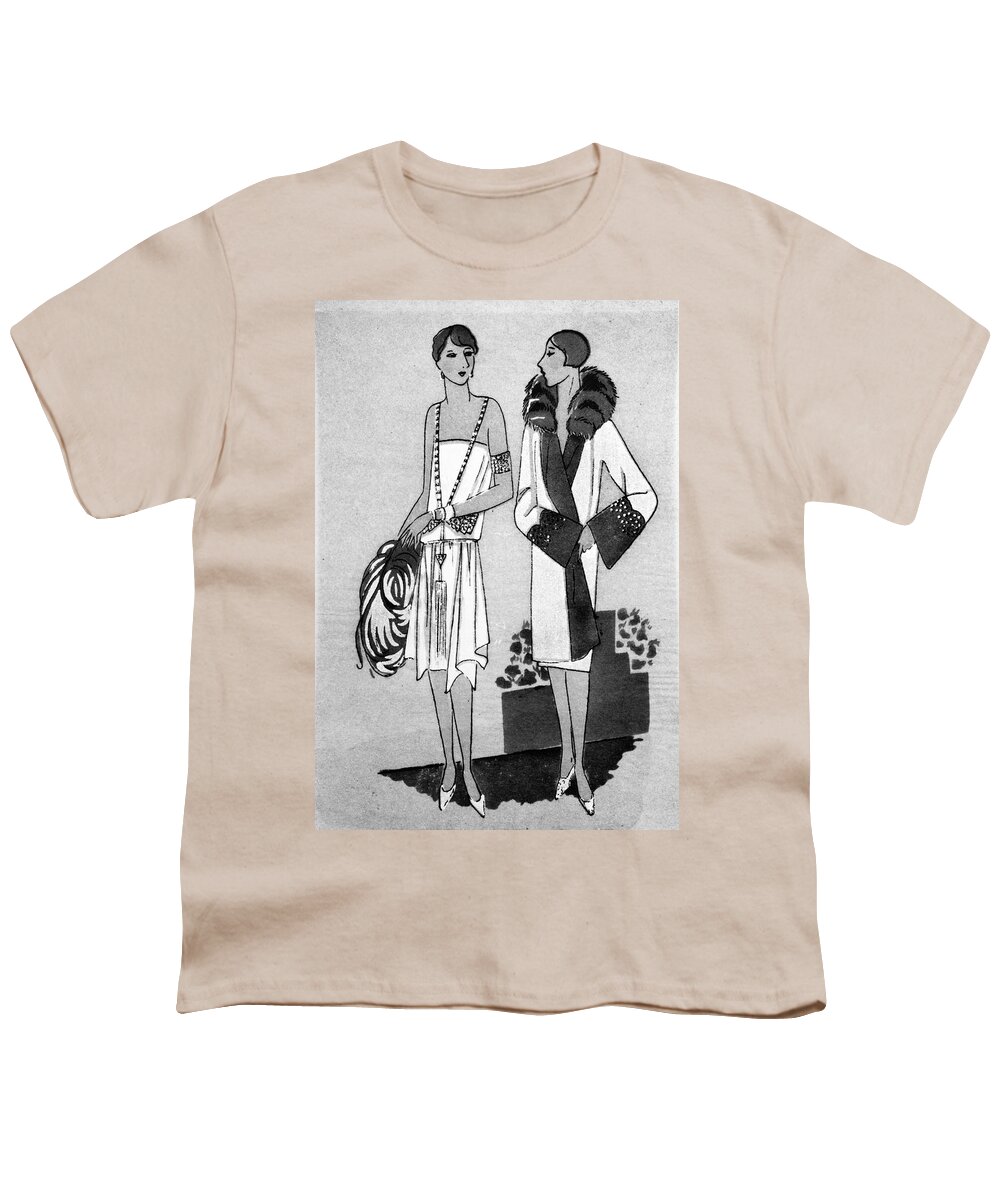1925 Youth T-Shirt featuring the drawing Fashion Women's, C1925 by Granger