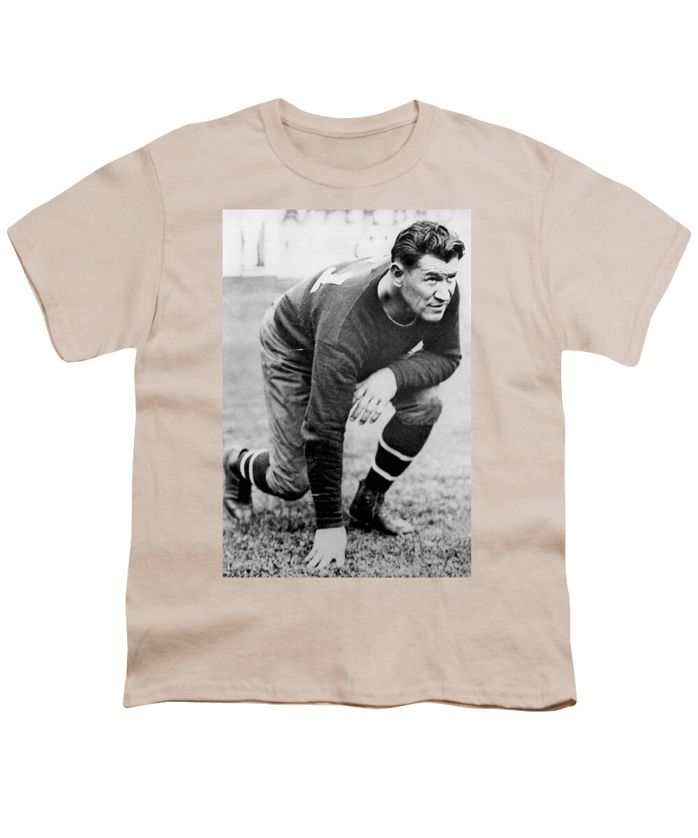 1920's Youth T-Shirt featuring the photograph Football Player Jim Thorpe by Underwood Archives
