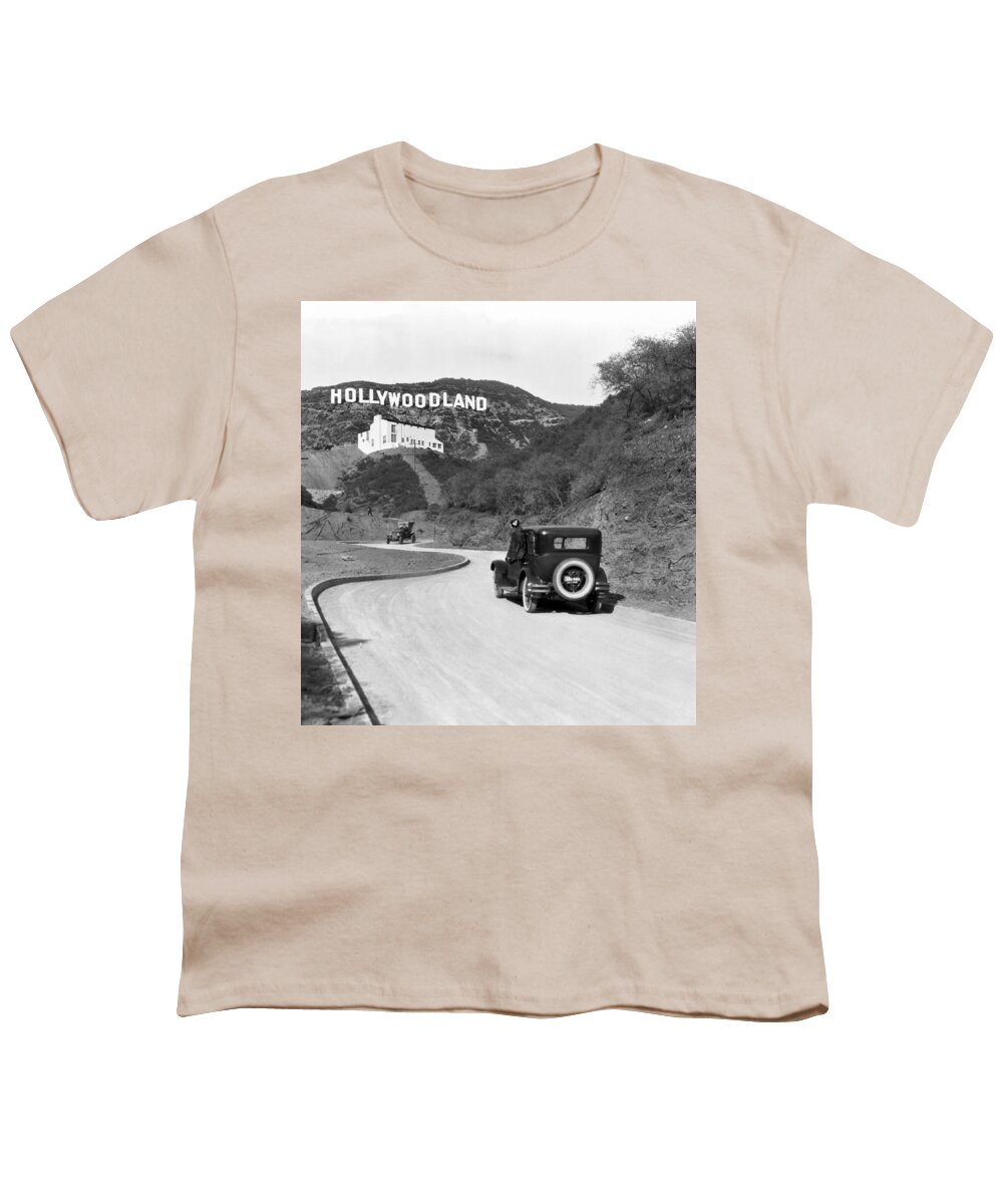 #faatoppicks Youth T-Shirt featuring the photograph Hollywoodland by Underwood Archives