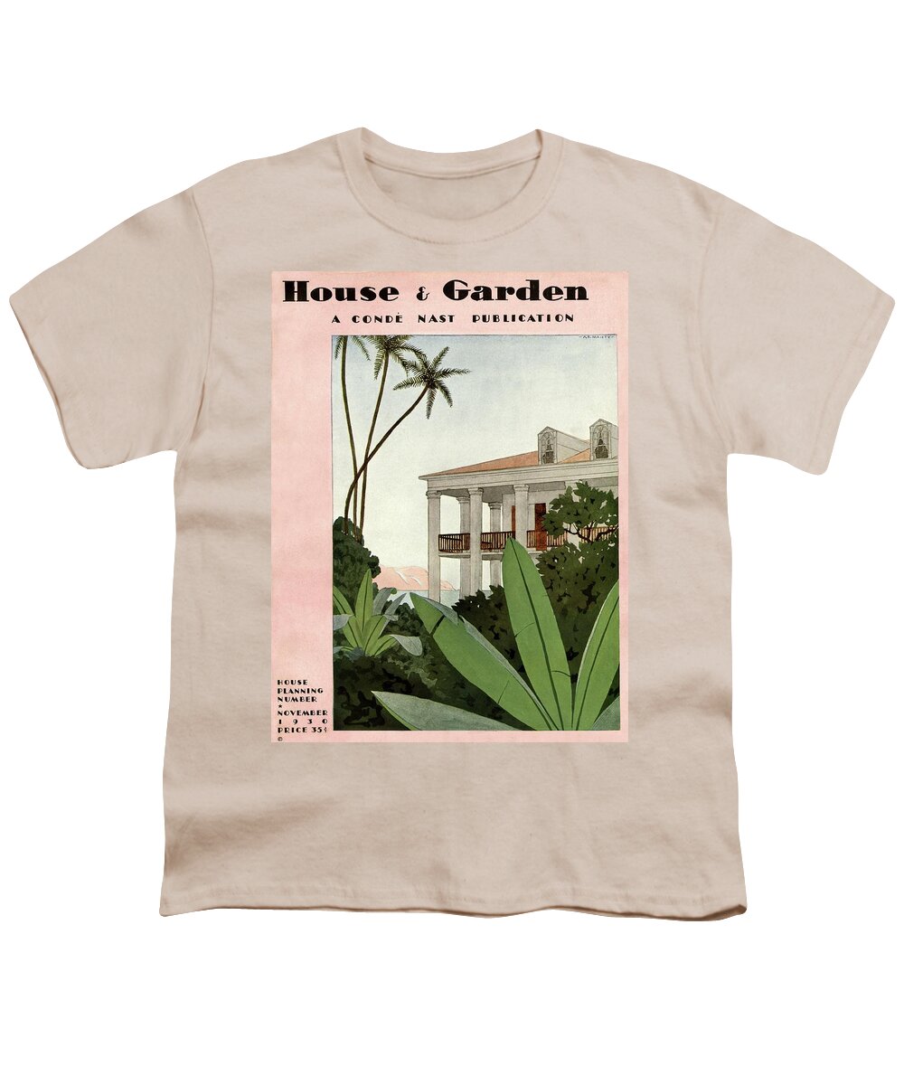 House & Garden Youth T-Shirt featuring the photograph House & Garden Cover Illustration by Andre E. Marty