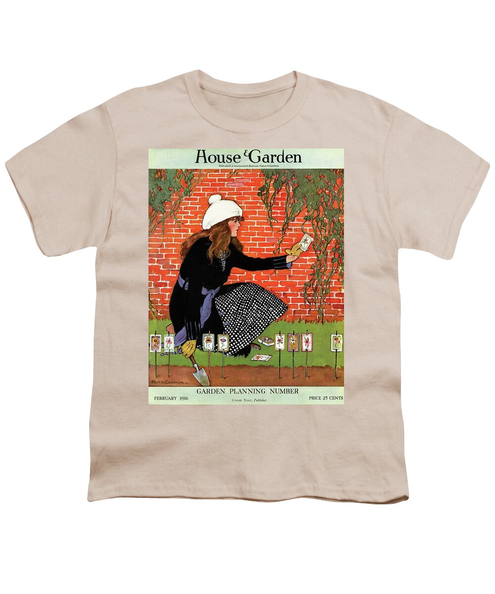 House And Garden Youth T-Shirt featuring the photograph House And Garden Garden Planting Number Cover by Ruth Easton