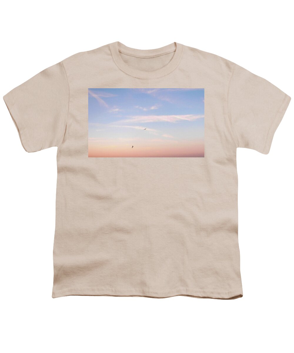 Seagulls Youth T-Shirt featuring the photograph In Flight Over Rehoboth Bay by Pamela Hyde Wilson