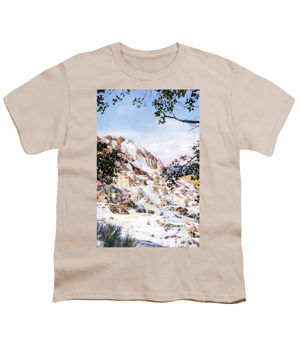 Jupiter Terrace Youth T-Shirt featuring the photograph Jupiter Terrace Yellowstone Np #1 by NPS Photo Frank J Haynes