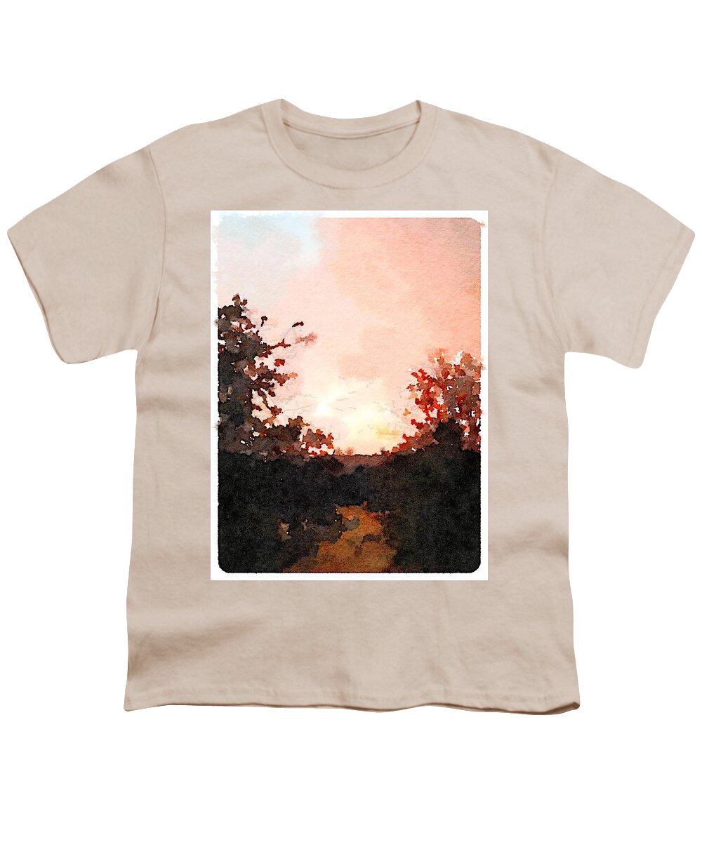 Lilley Mountain Youth T-Shirt featuring the digital art Lilley Mountain Sunset by Shannon Grissom