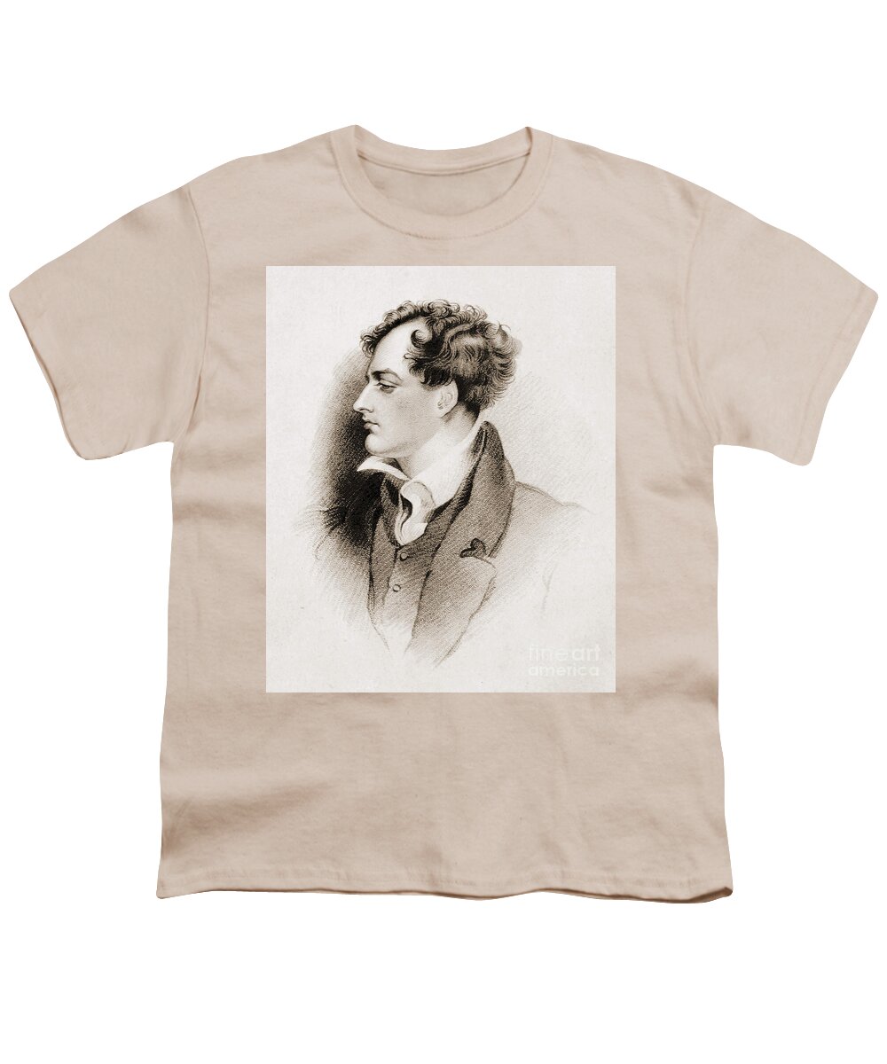 George Gordon Byron Youth T-Shirt featuring the photograph Lord Byron English Romantic Poet by British Library