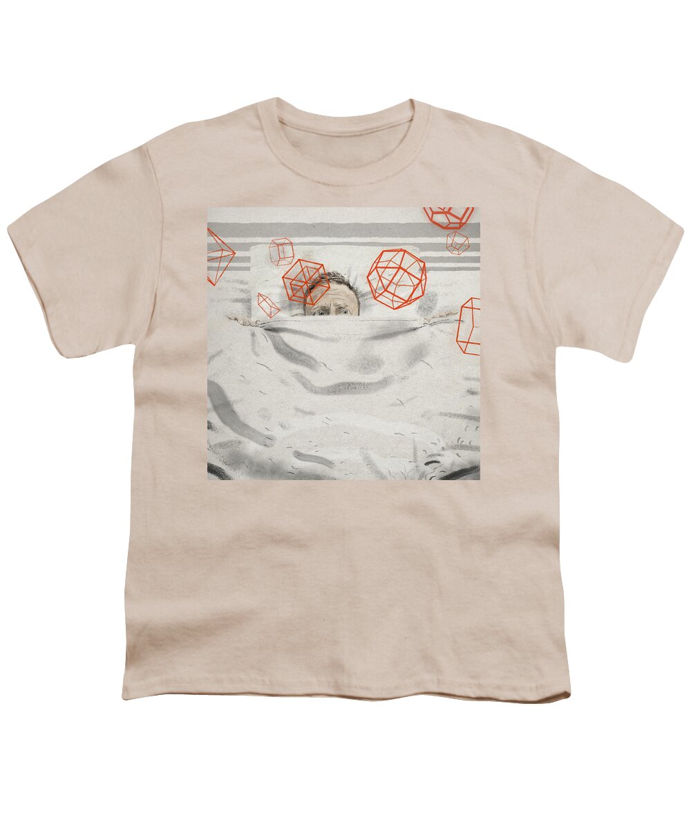3 D Youth T-Shirt featuring the photograph Man Lying Awake Stressed by Ikon Images