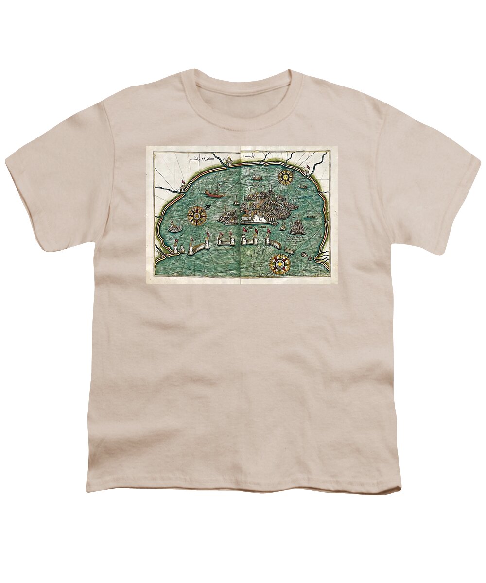 Medieval Map Youth T-Shirt featuring the digital art Map of the city of Venice by Dragica Micki Fortuna