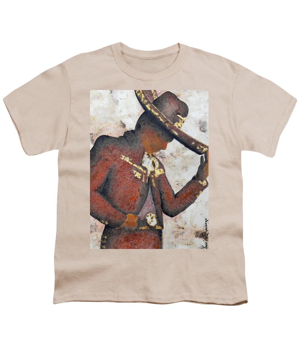 Charros Youth T-Shirt featuring the painting M A R I A C H I . II by J U A N - O A X A C A