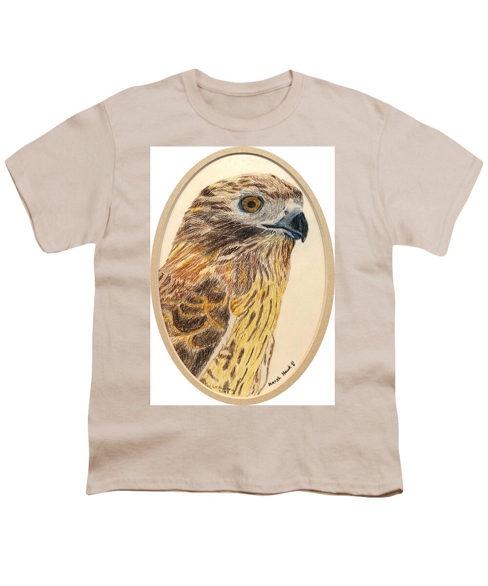 Bird Youth T-Shirt featuring the painting Marsh Hawk by Linda Feinberg