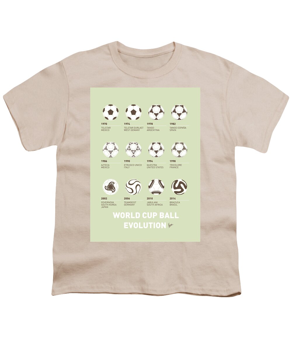Sports Youth T-Shirt featuring the digital art My Evolution Soccer Ball minimal poster by Chungkong Art