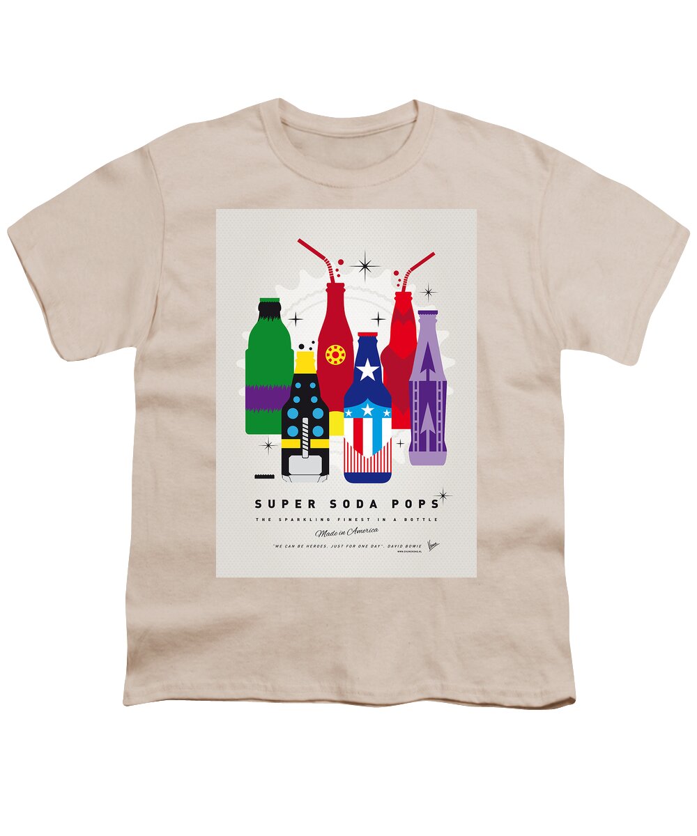Superheroes Youth T-Shirt featuring the digital art My SUPER SODA POPS No-27 by Chungkong Art