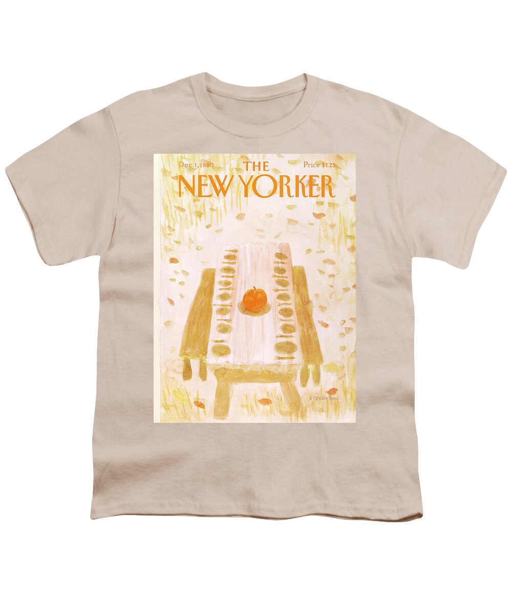 Holidays Youth T-Shirt featuring the painting New Yorker December 1st, 1980 by James Stevenson