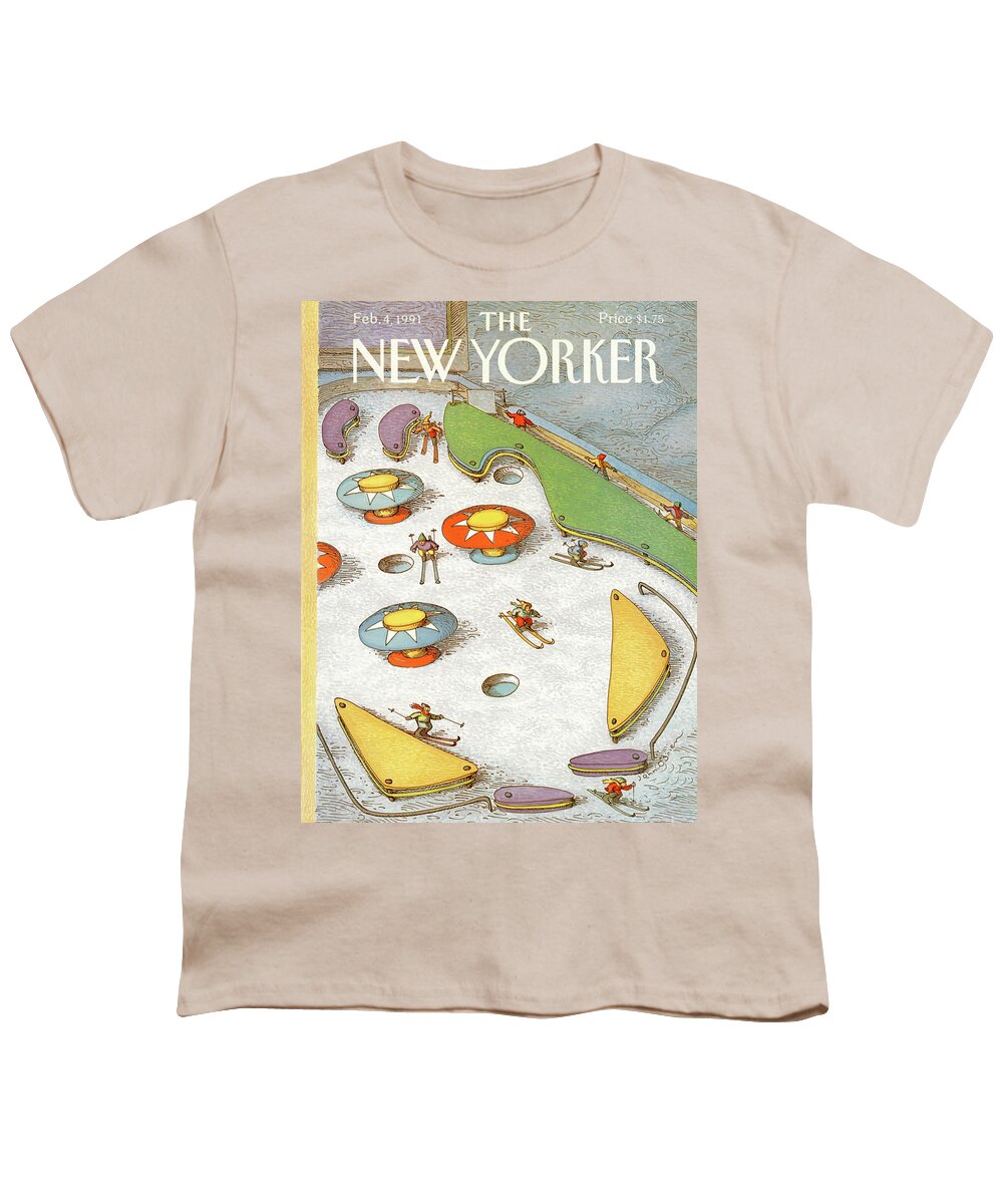 Entertainment Youth T-Shirt featuring the painting New Yorker February 4th, 1991 by John O'Brien